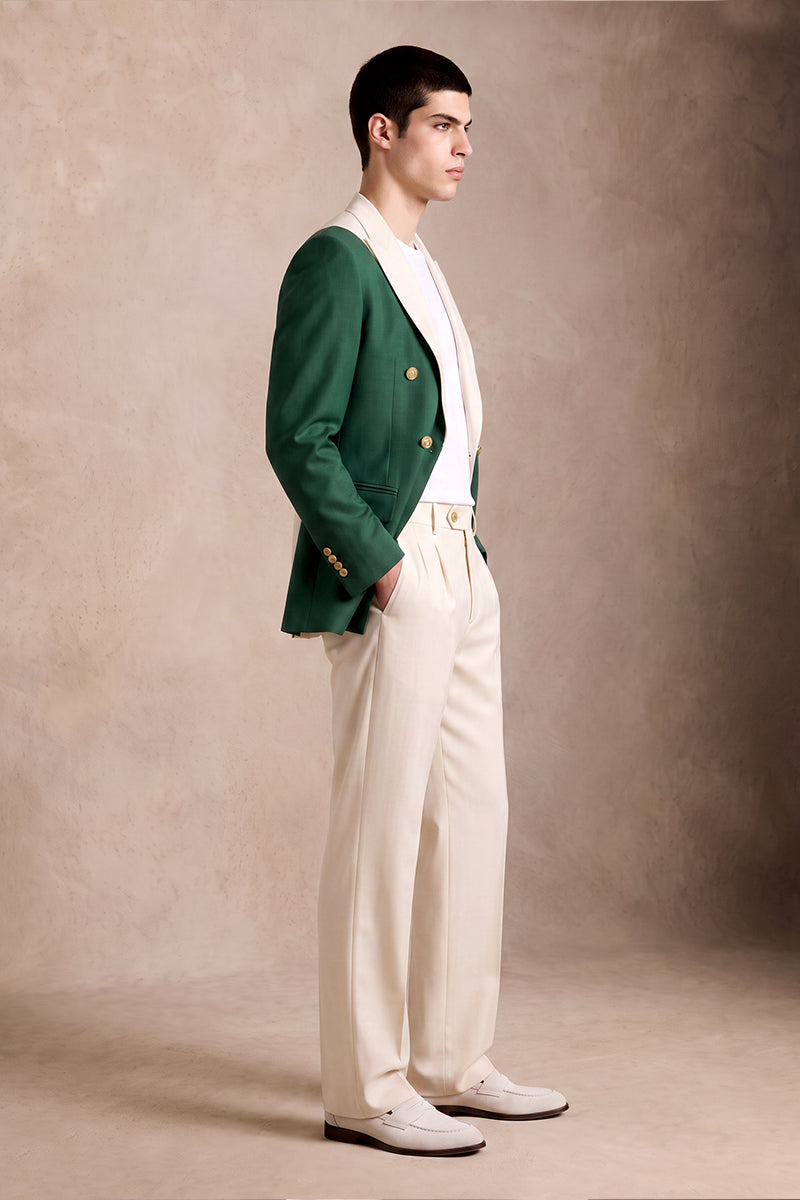 Green 50% Merino Wool Suits