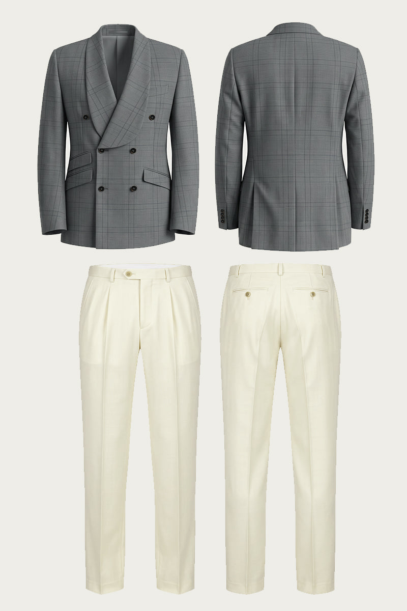 Gray 100% Merino Wool Suits