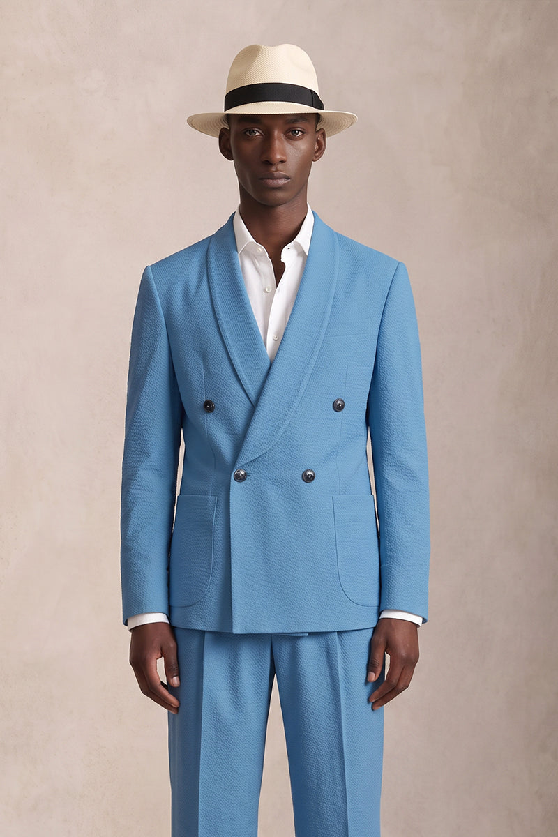 Blue 50% Merino Wool Blazers