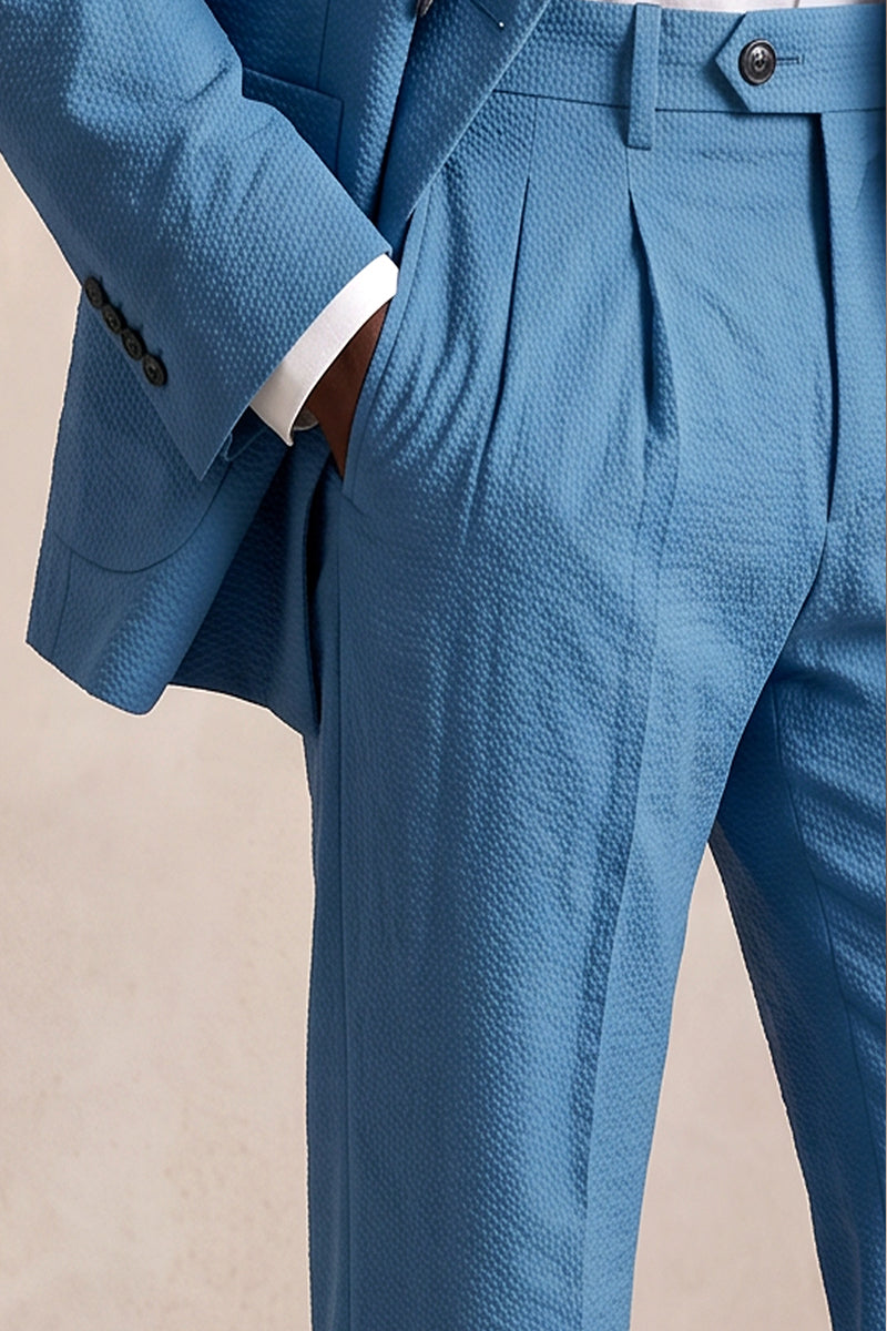 Blue 50% Merino Wool Blazers
