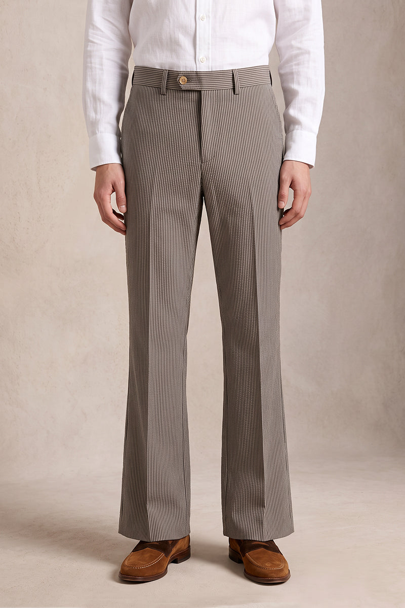 Brown 50% Merino Wool Suit Trousers