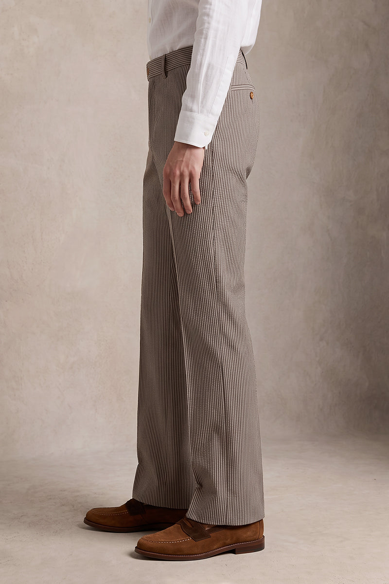 Brown 50% Merino Wool Suit Trousers
