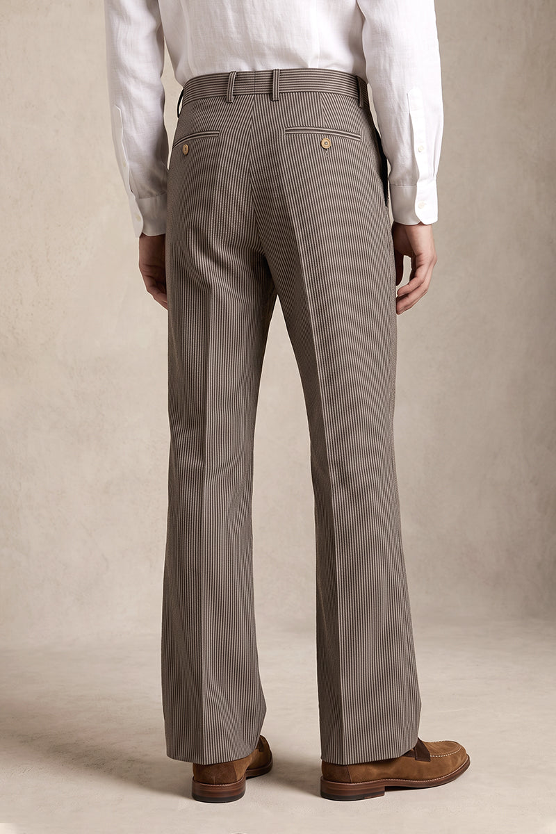 Brown 50% Merino Wool Suit Trousers
