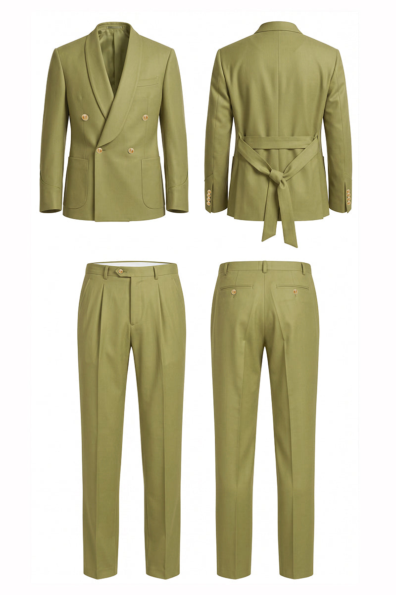 Green 50% Merino Wool Suits