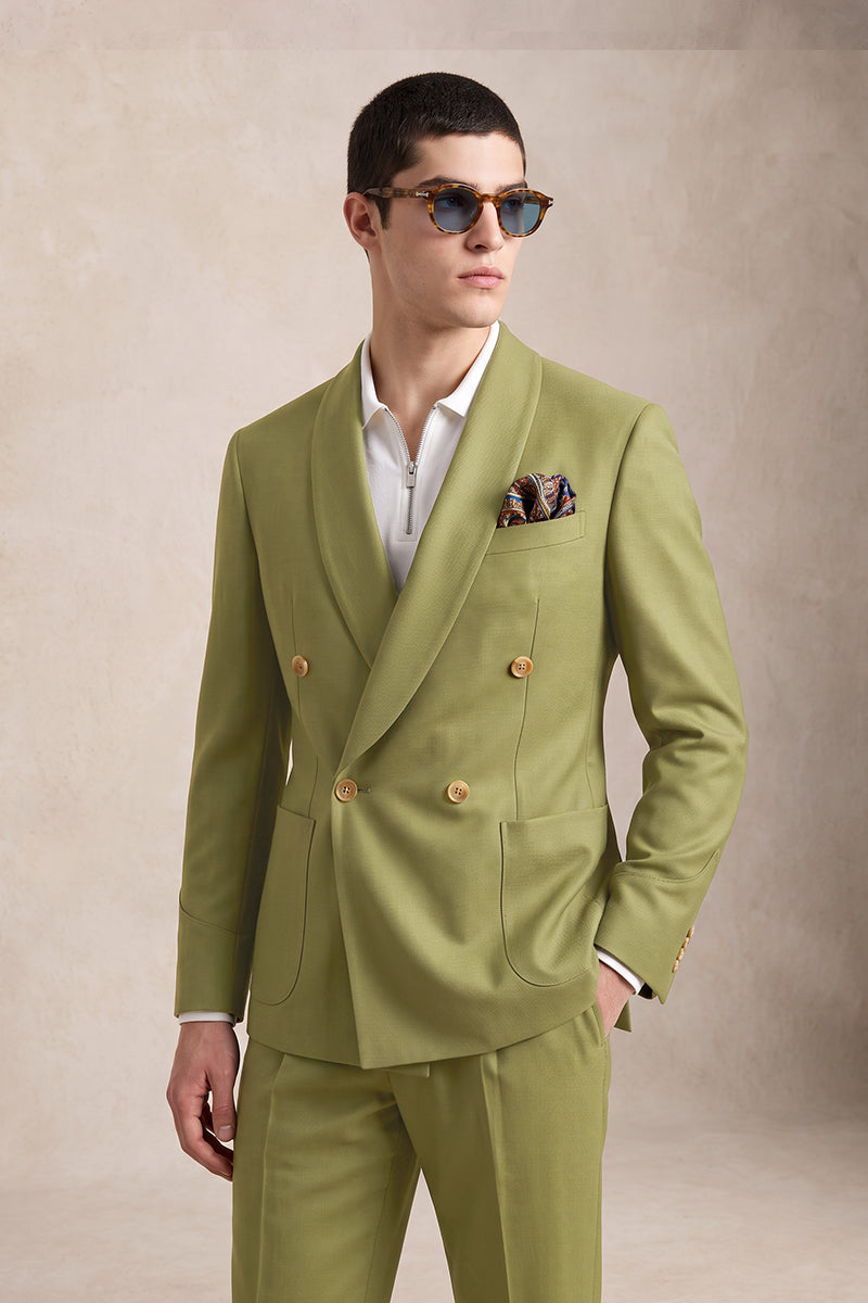 Green 50% Merino Wool Blazers