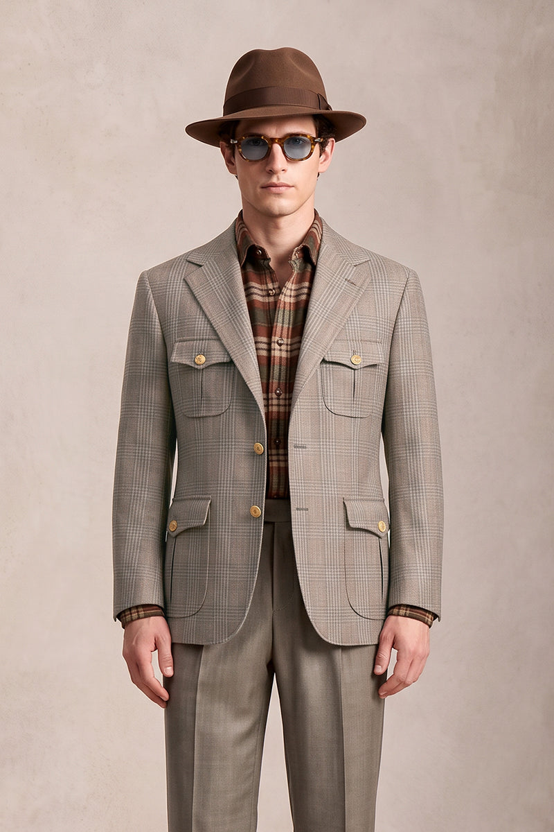 Brown 50% Merino Wool Blazers