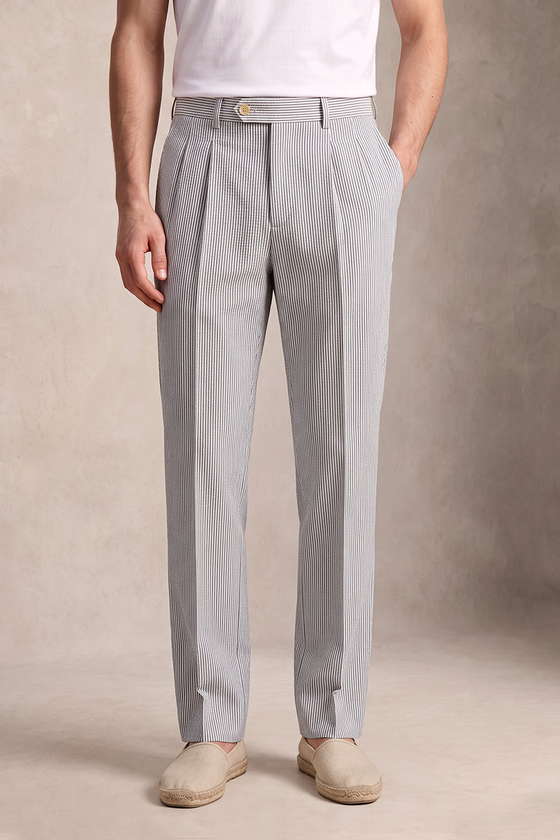 Light Gray 50% Merino Wool Suit Trousers