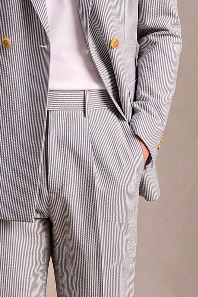 Light Gray 50% Merino Wool Suit Trousers