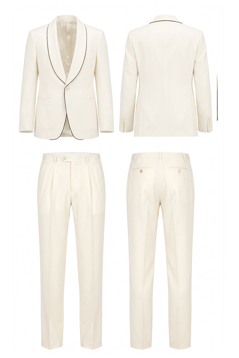 Beige 50% Merino Wool Suits