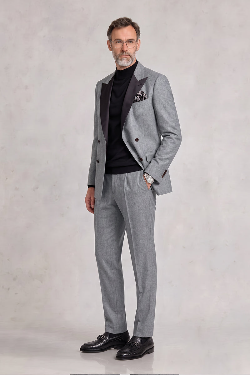 Gray 100% Merino Wool Suits