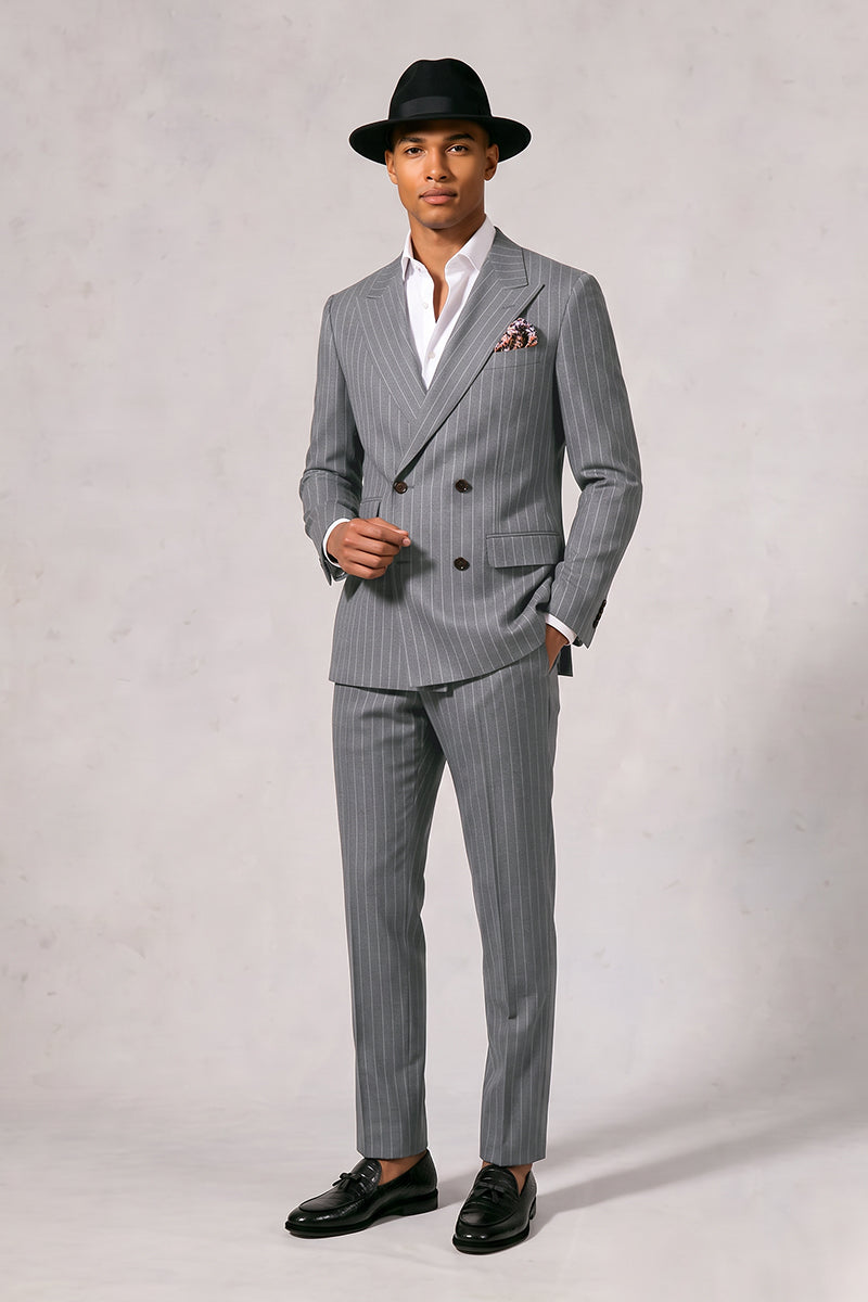 Gray 100% Merino Wool Suits