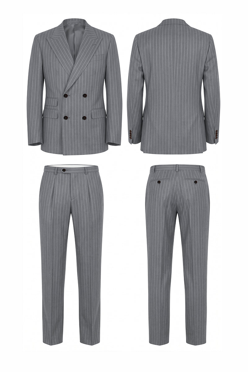 Gray 100% Merino Wool Suits