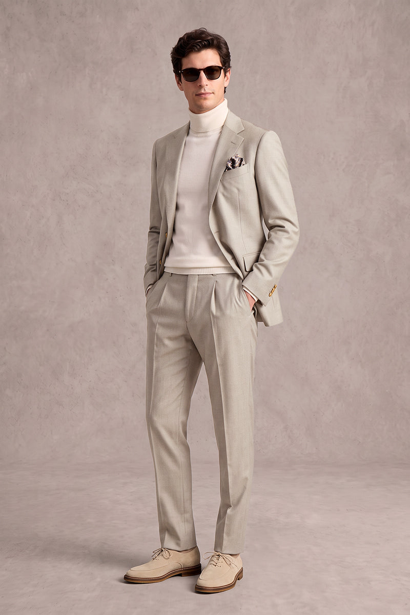 Beige 70% Merino Wool Suits