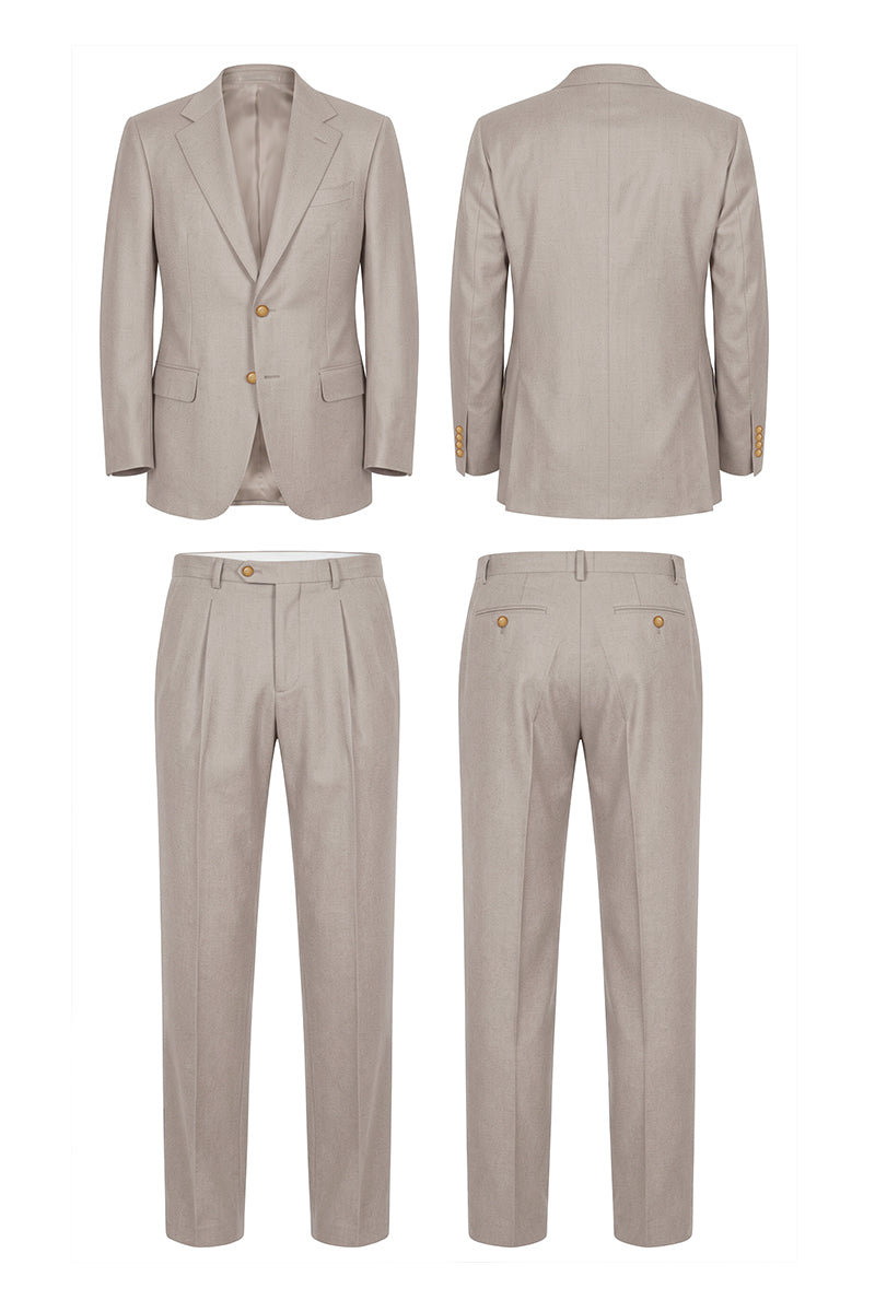 Beige 70% Merino Wool Suits