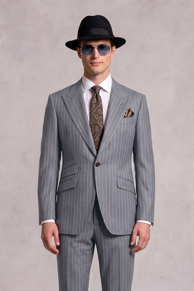Gray 100% Merino Wool Suits