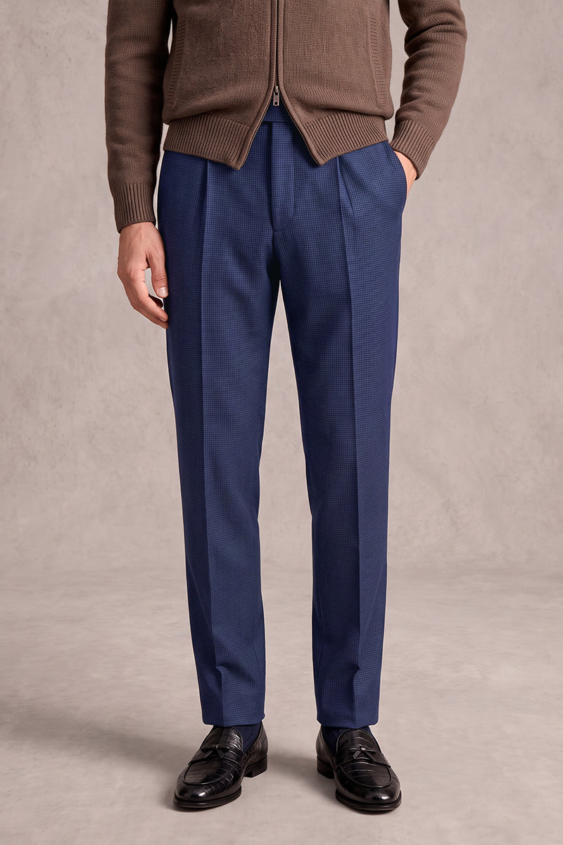 Royal Blue 100% Merino Wool Suit Trousers
