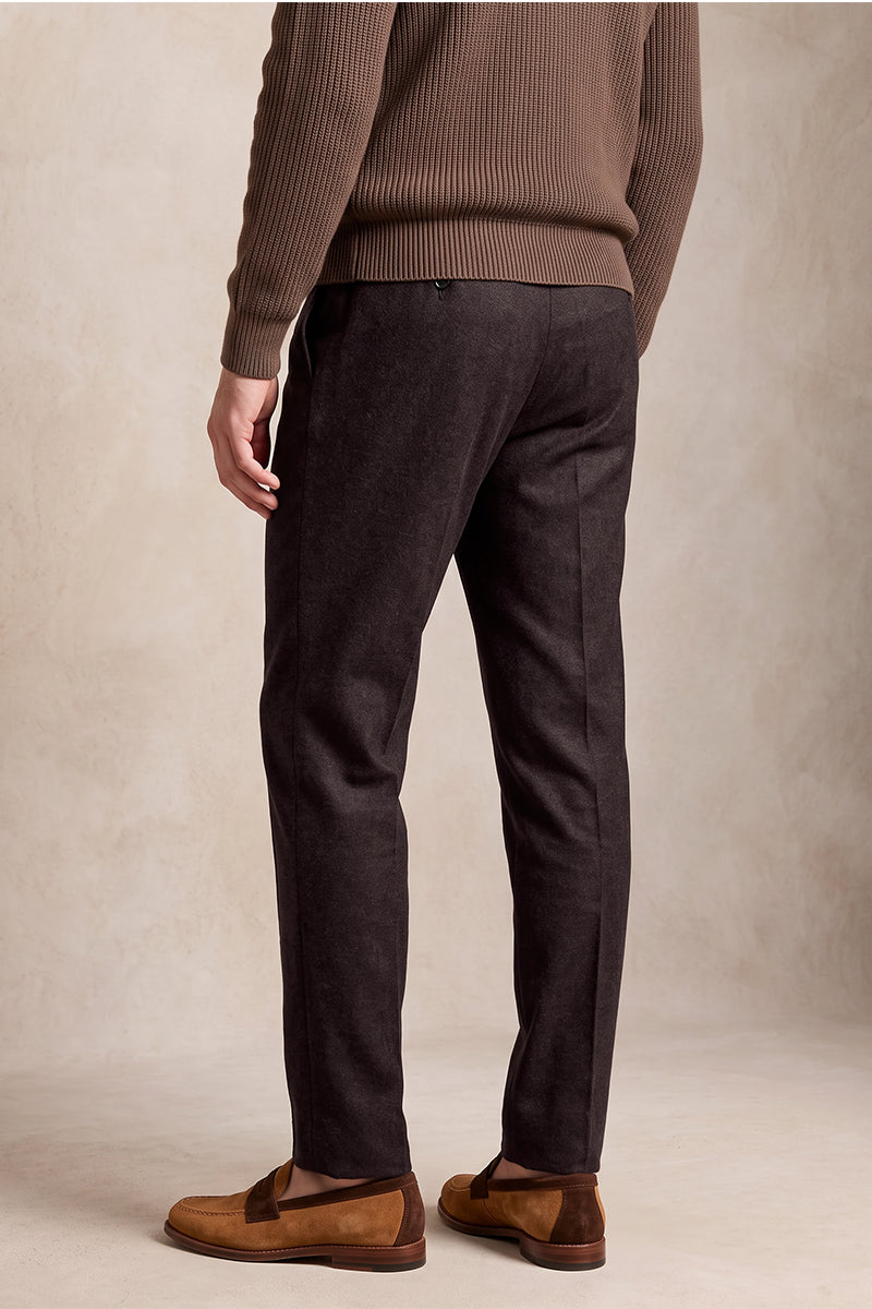 Burgundy 70% Merino Wool Suit Trousers