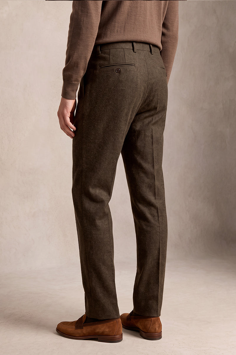 Brown 70% Merino Wool Suit Trousers