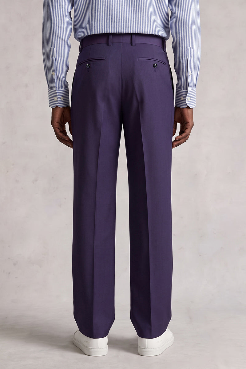 Deep Purple 50% Merino Wool Suit Trousers