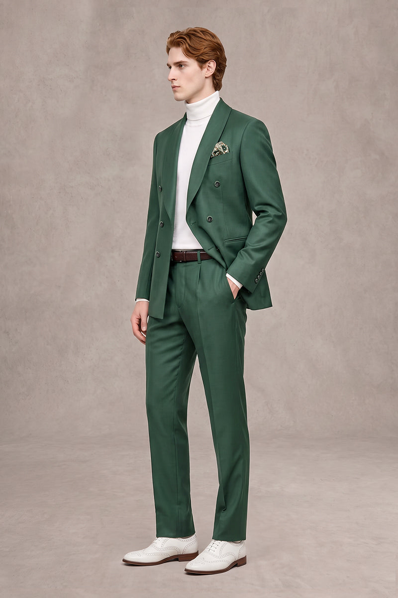 Green 50% Merino Wool Suits