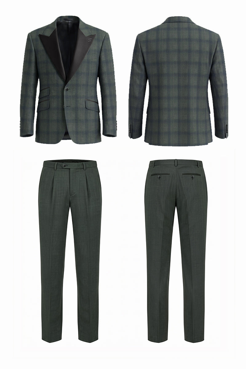 Gray Green 50% Merino Wool Suits