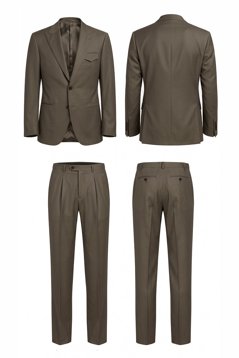 Brown 100% Merino Wool Suits