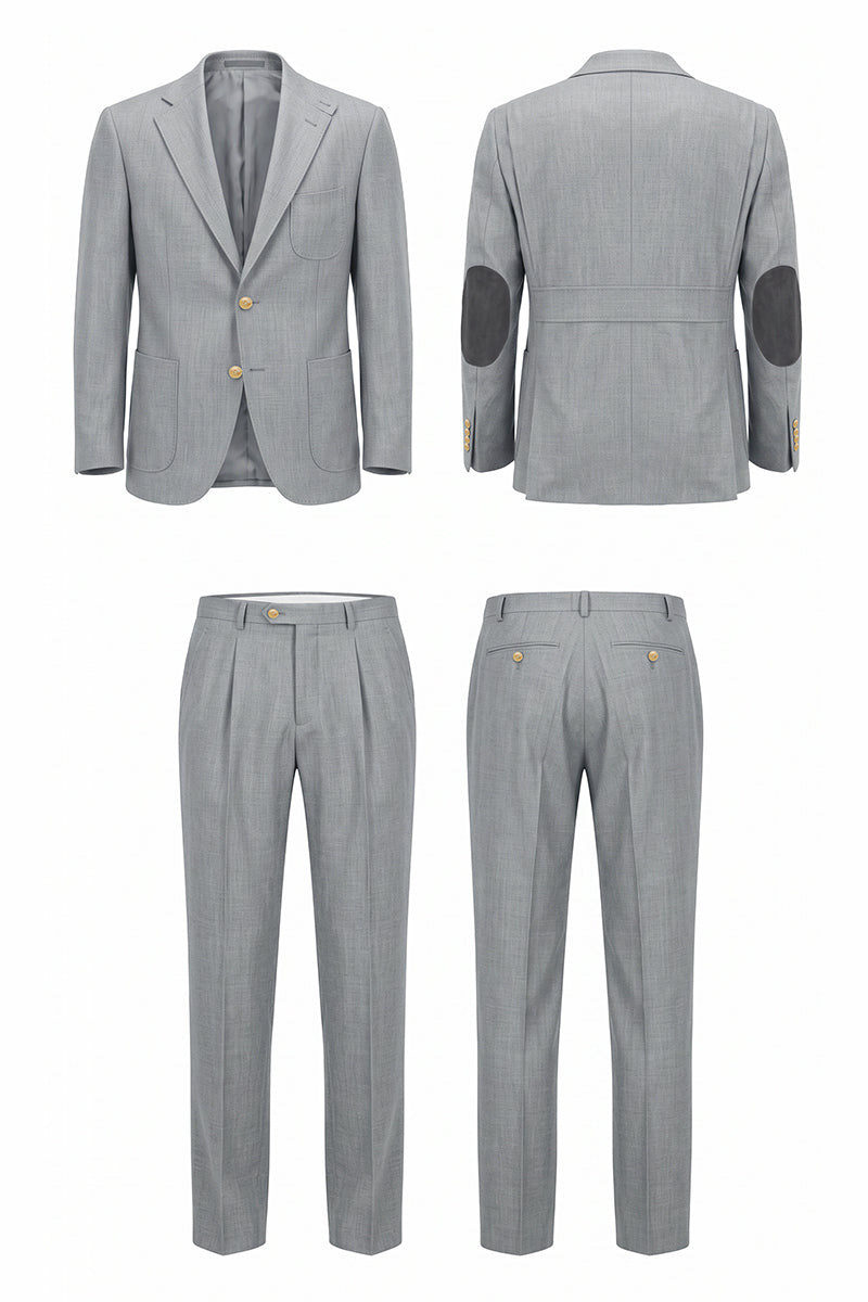 Gray 100% Merino Wool Suits