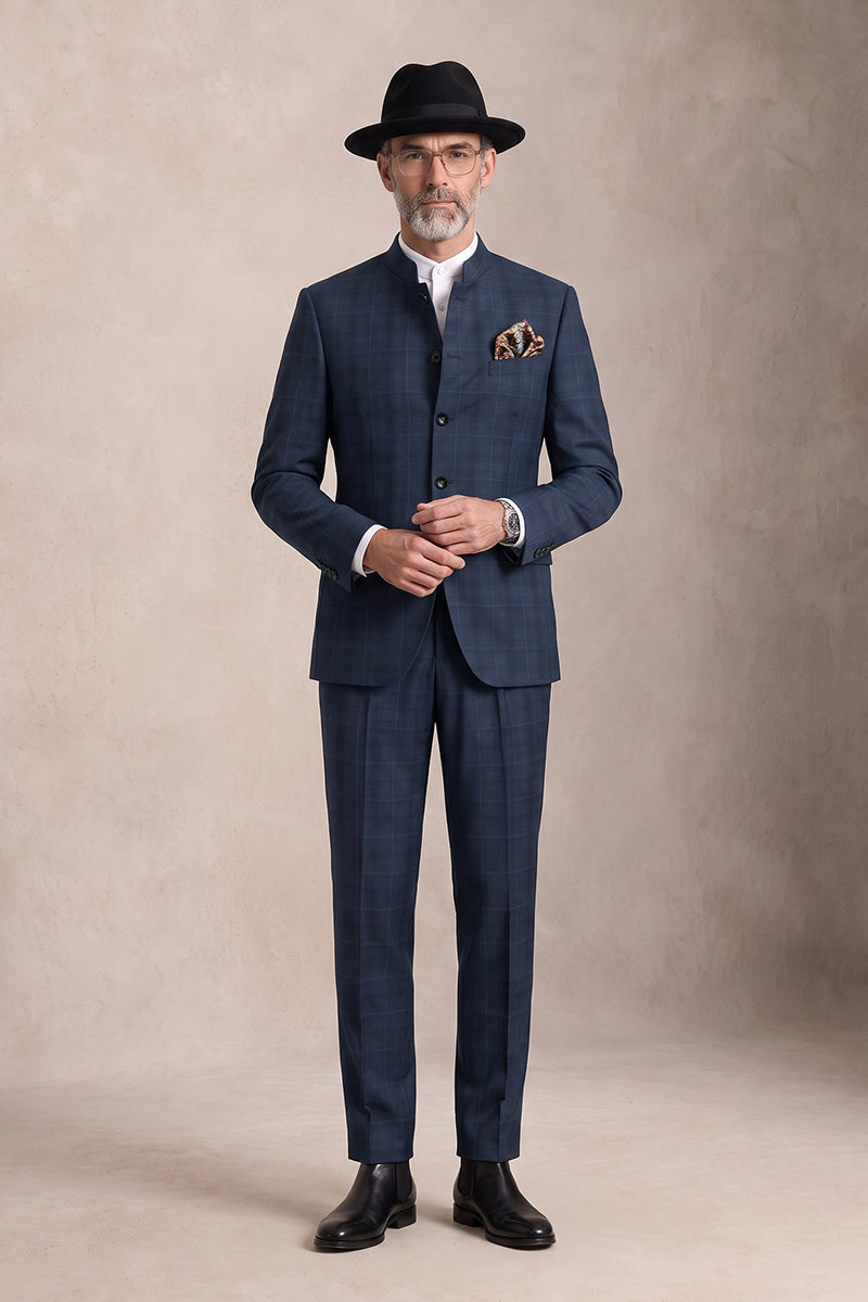 Navy Blue 50% Merino Wool Suits