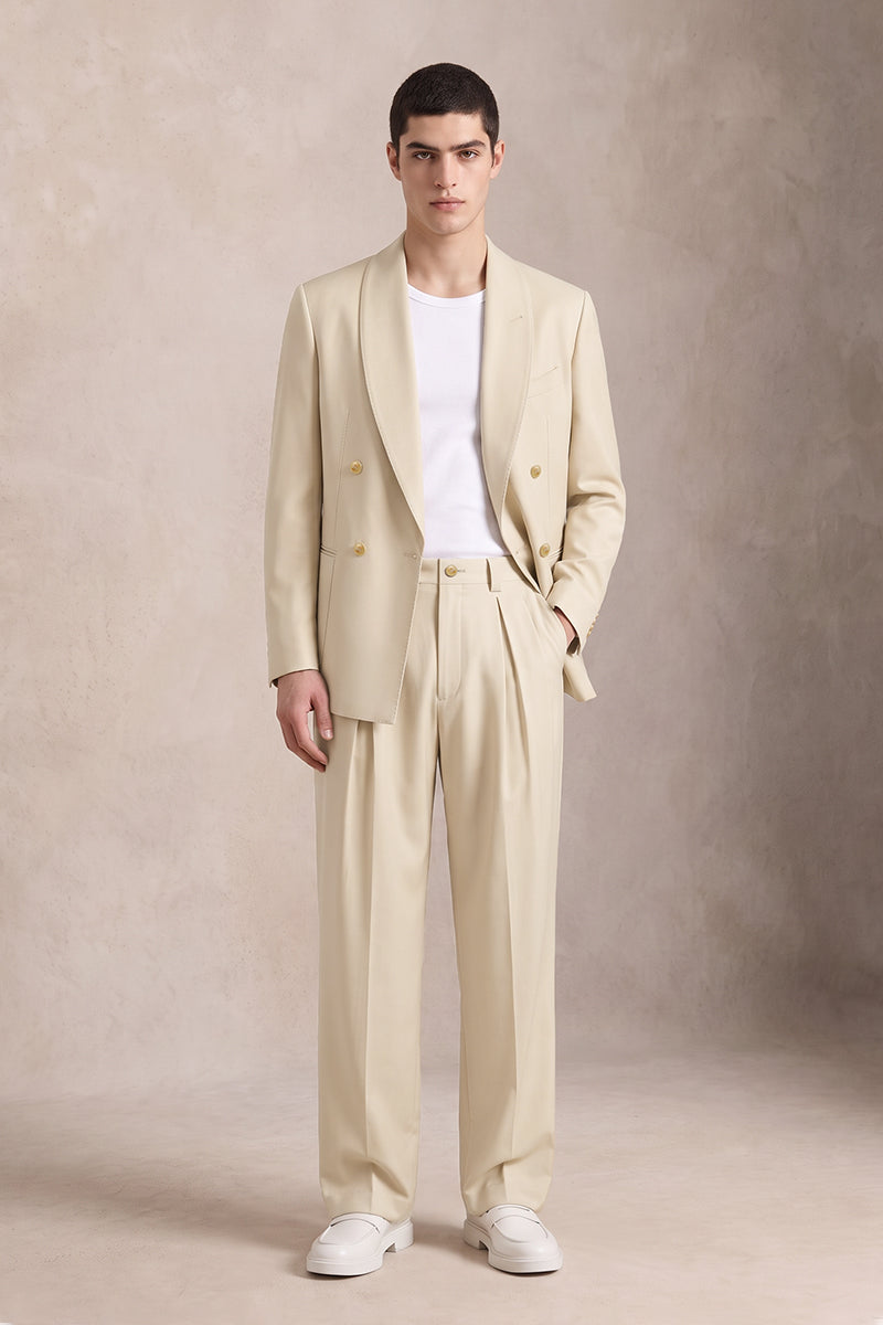 Beige 50% Merino Wool Suits