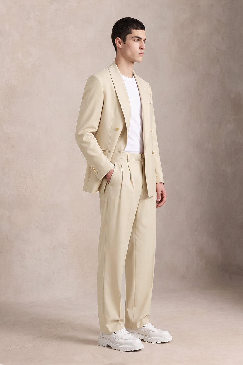 Beige 50% Merino Wool Suits