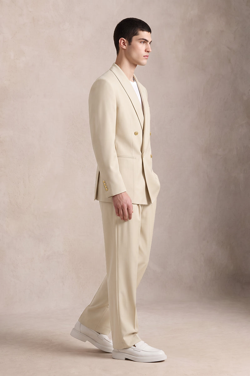 Beige 50% Merino Wool Suits