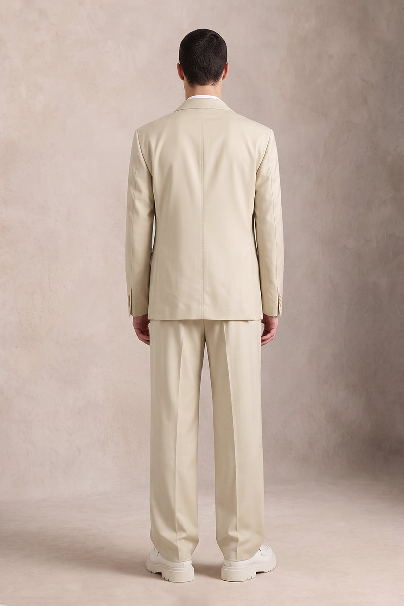 Beige 50% Merino Wool Suits