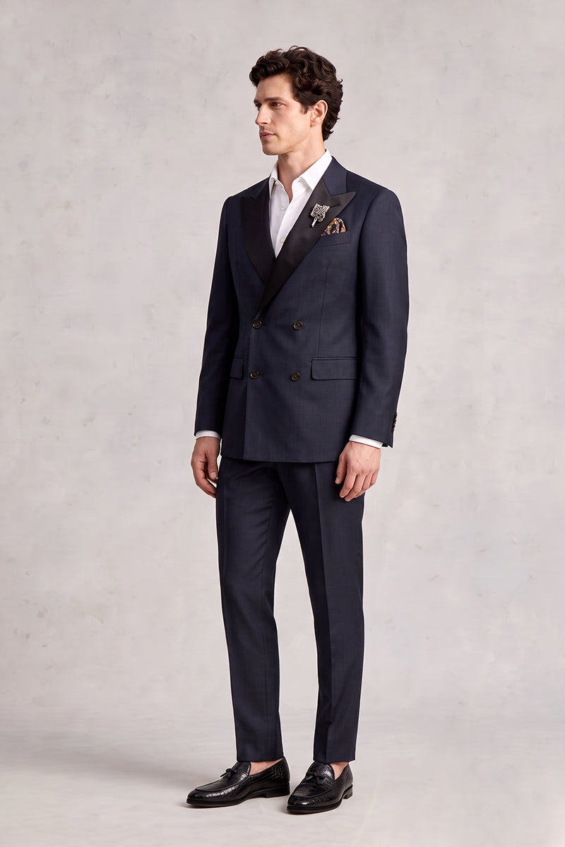 Navy Blue 55% Merino Wool Suits