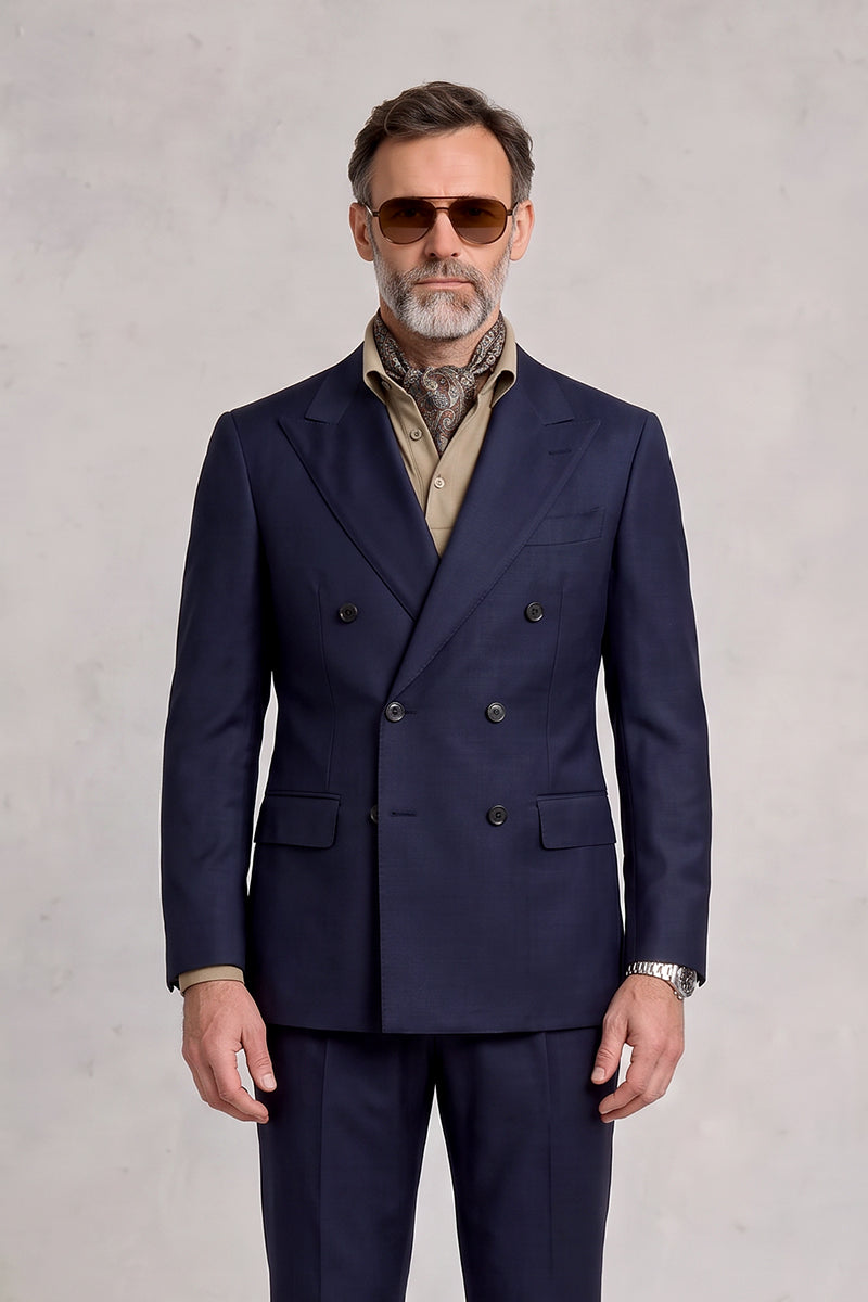 Navy Blue 55% Merino Wool Suits