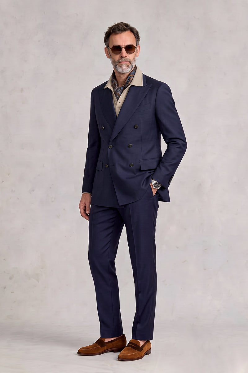 Navy Blue 55% Merino Wool Suits