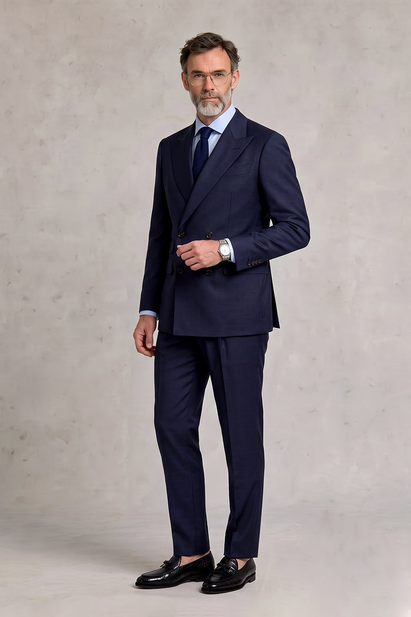 Navy Blue 55% Merino Wool Suits