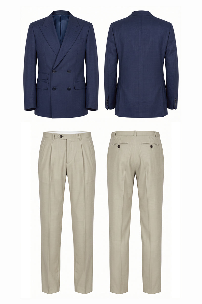 Dark Blue 30% Merino Wool Blazers