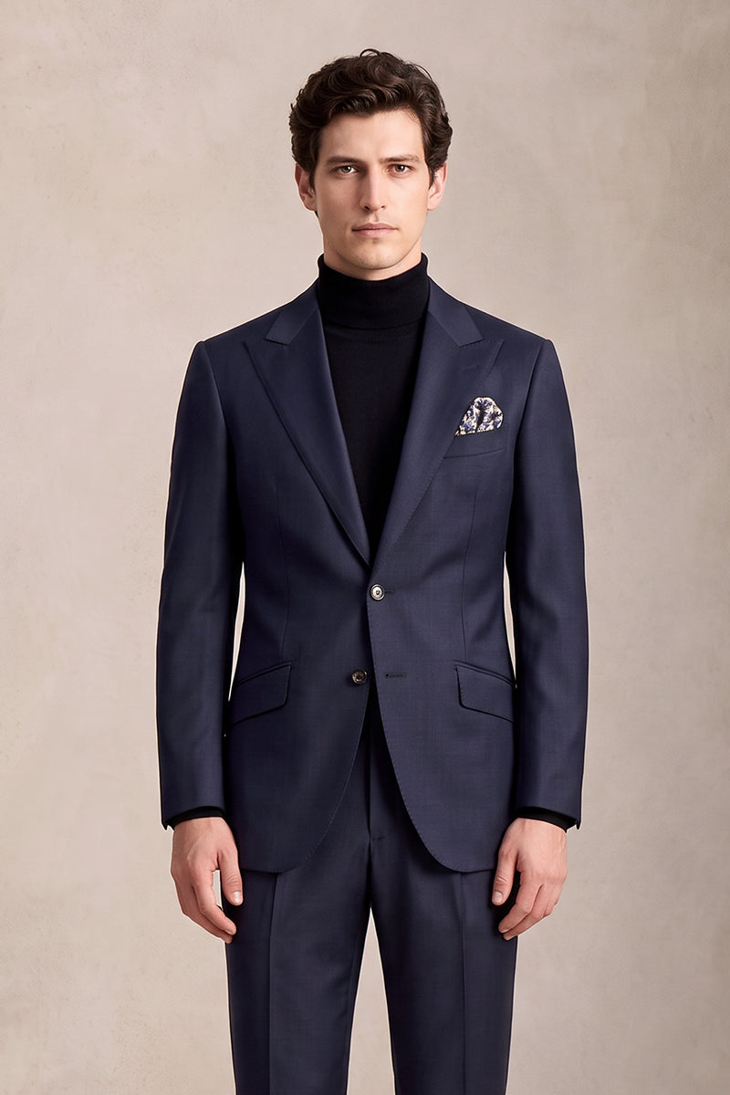 Navy Blue 55% Merino Wool Blazers