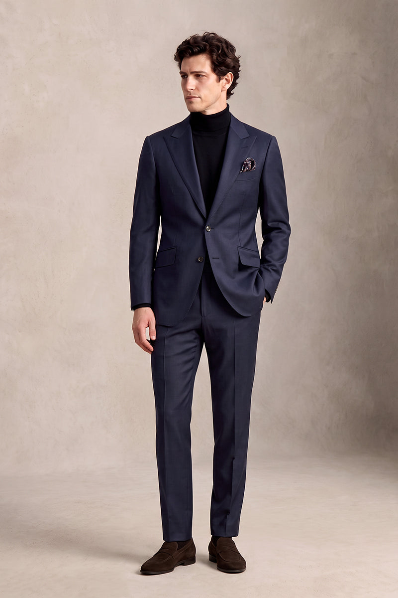 Navy Blue 55% Merino Wool Blazers