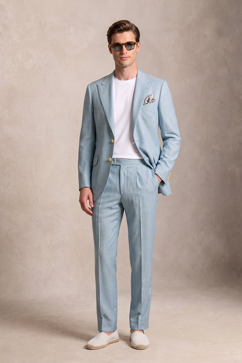 Light Blue 50% Merino Wool Blazers