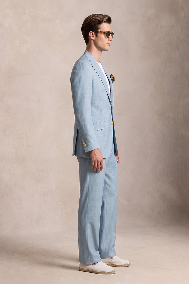 Light Blue 50% Merino Wool Blazers