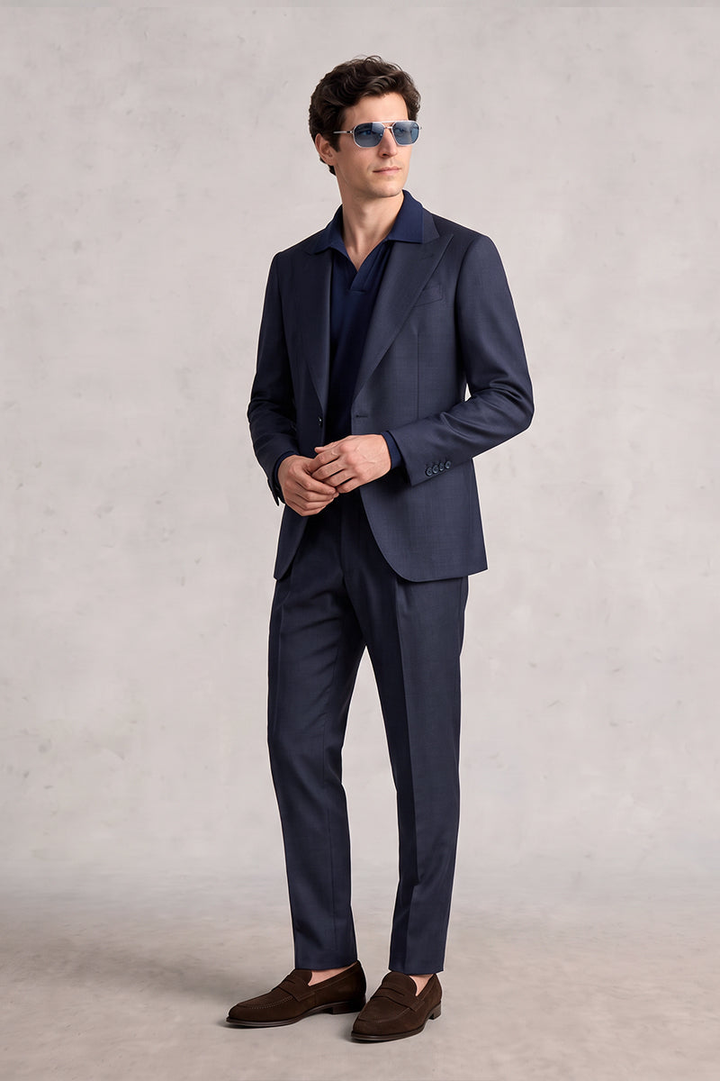 Navy Blue 55% Merino Wool Blazers