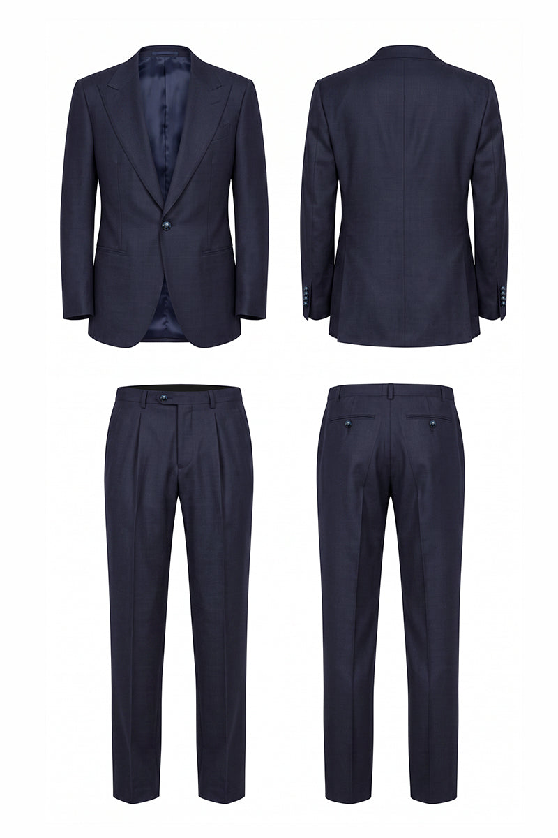 Navy Blue 55% Merino Wool Blazers