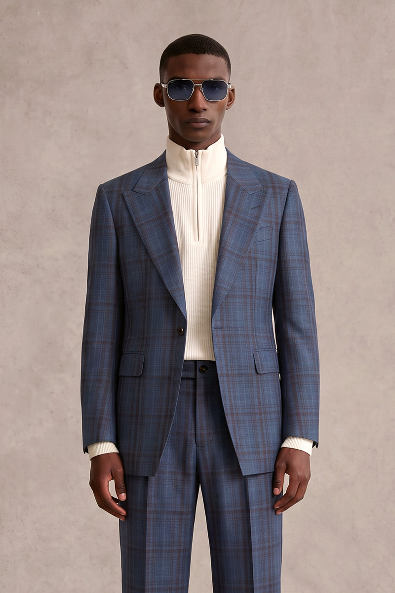 Blue 50% Merino Wool Suits