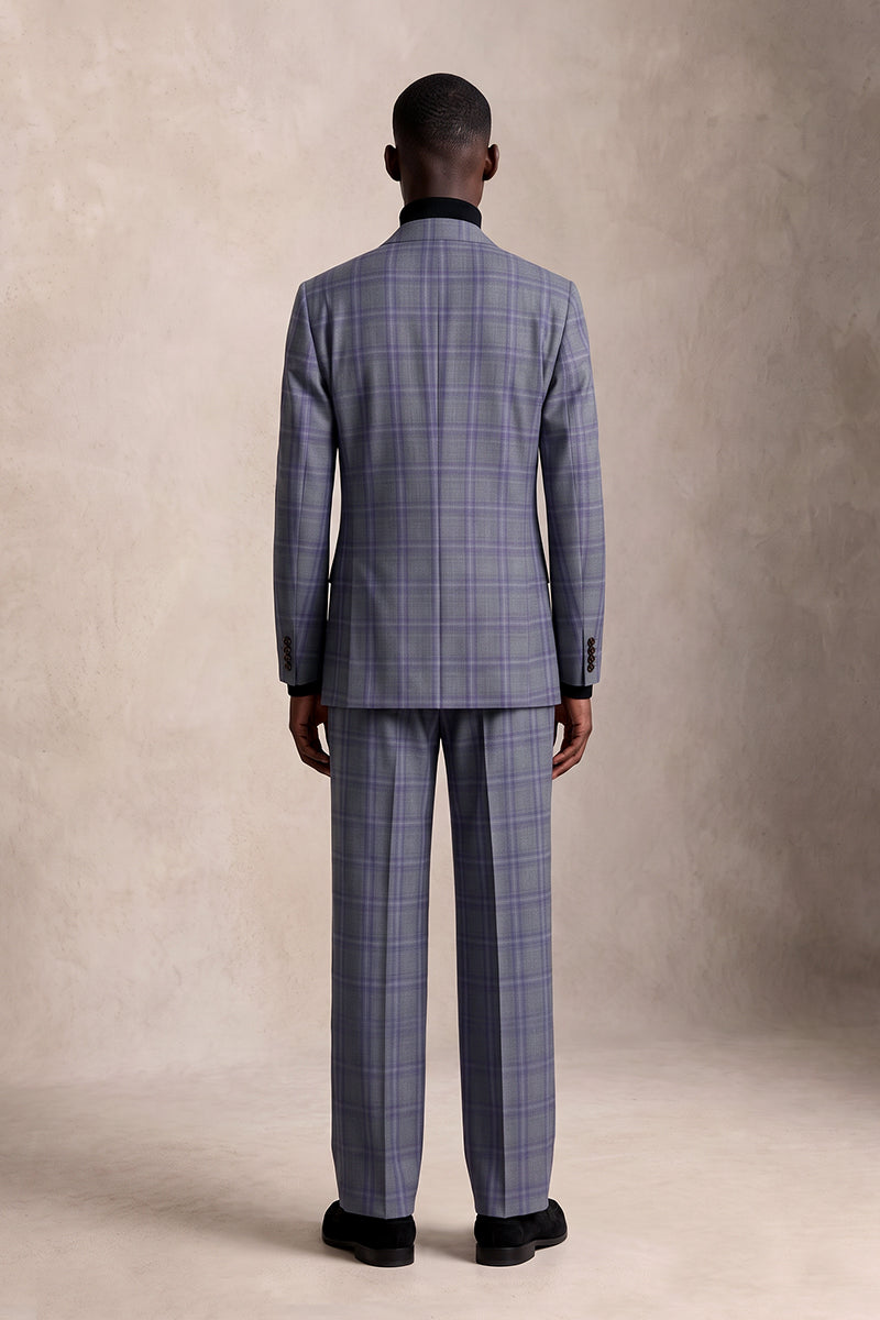 Gray Purple 50% Merino Wool Suits