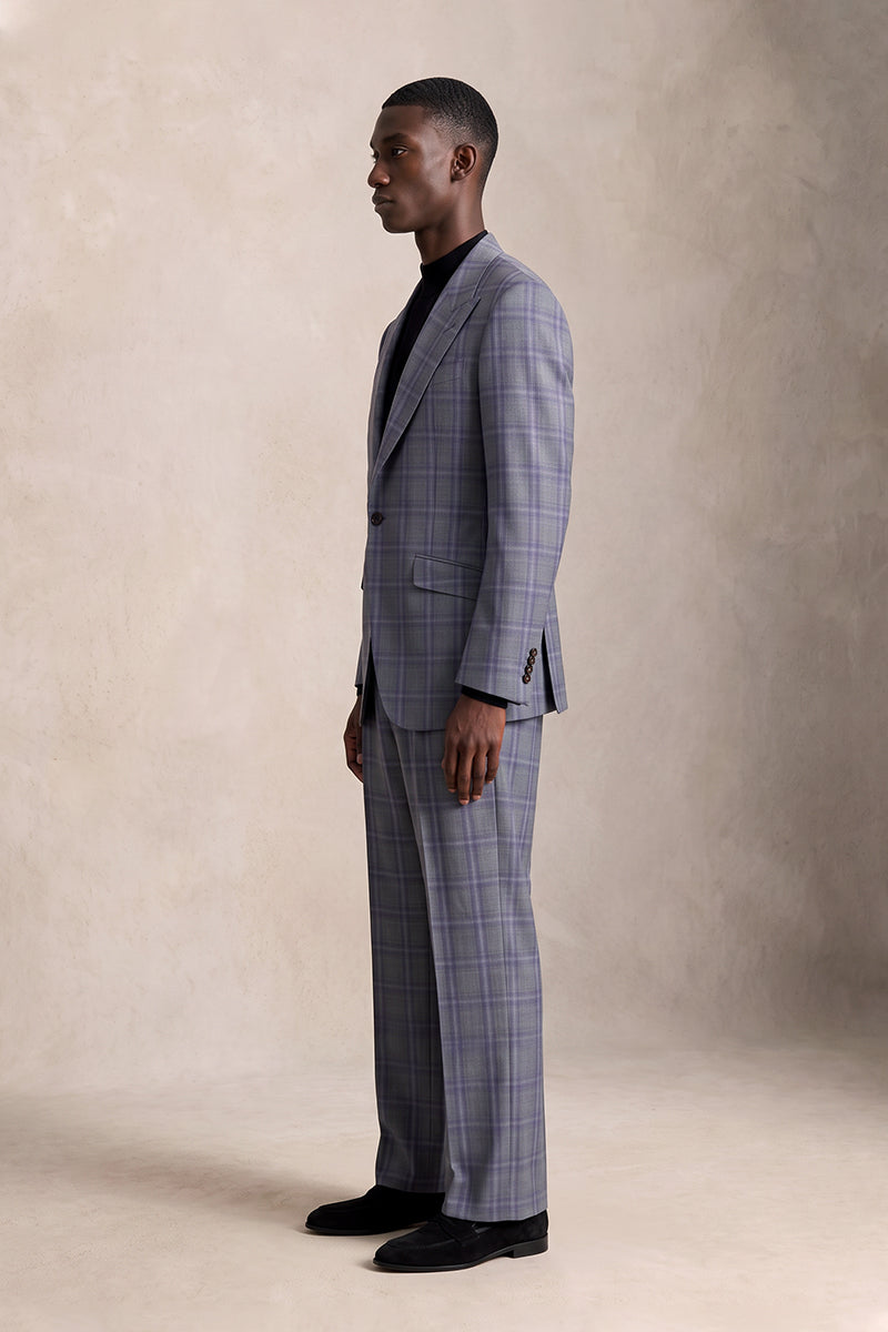Gray Purple 50% Merino Wool Suits