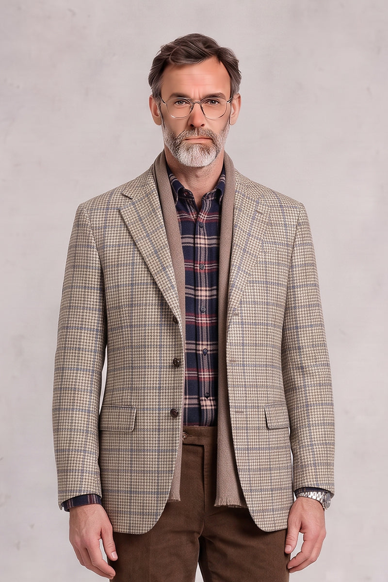 Beige 60% Merino Wool Blazers