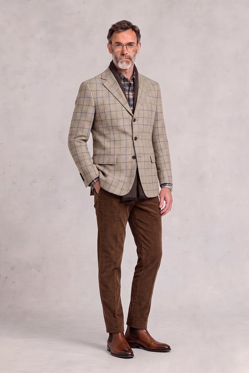 Beige 60% Merino Wool Blazers