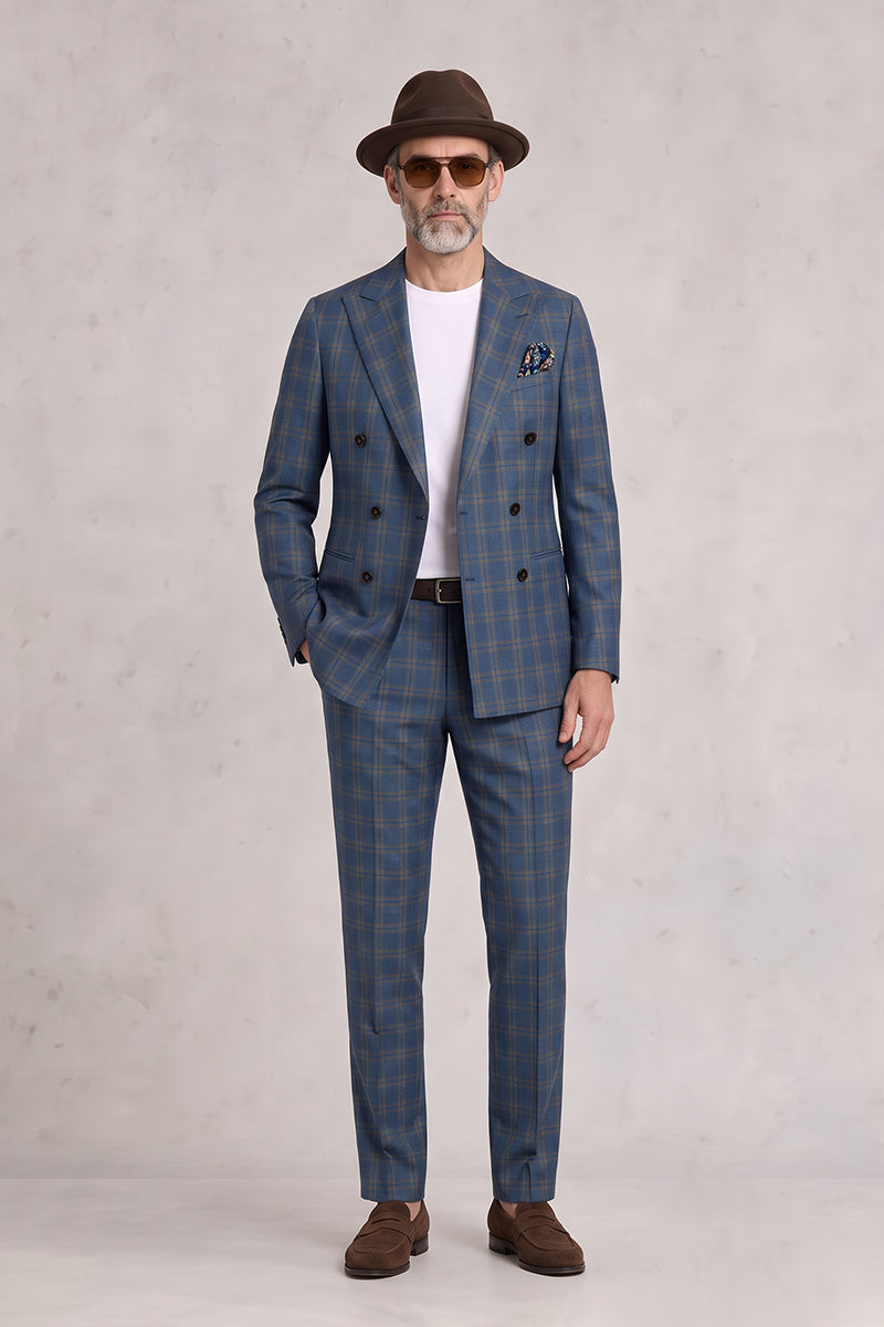 Blue 50% Merino Wool Suits