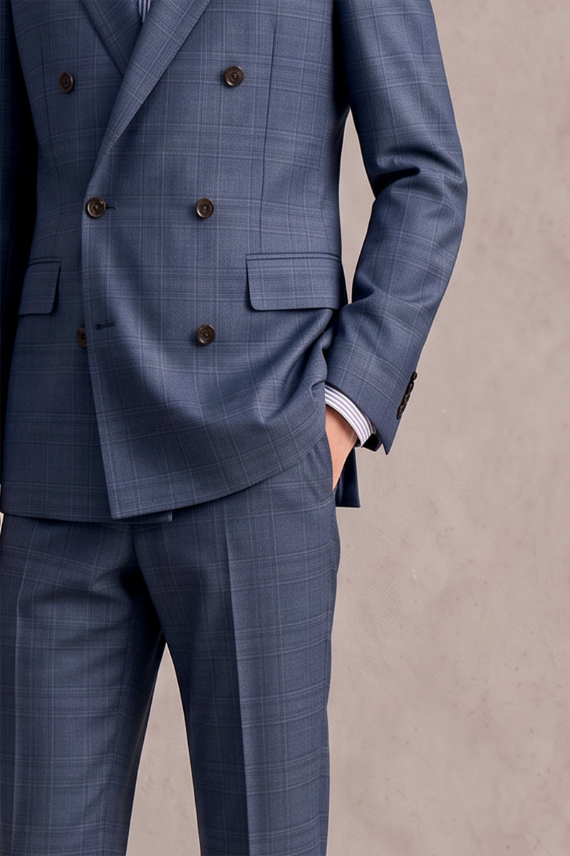 Blue 50% Merino Wool Suits
